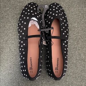 No Boundaries Black and Rhinestone Flats